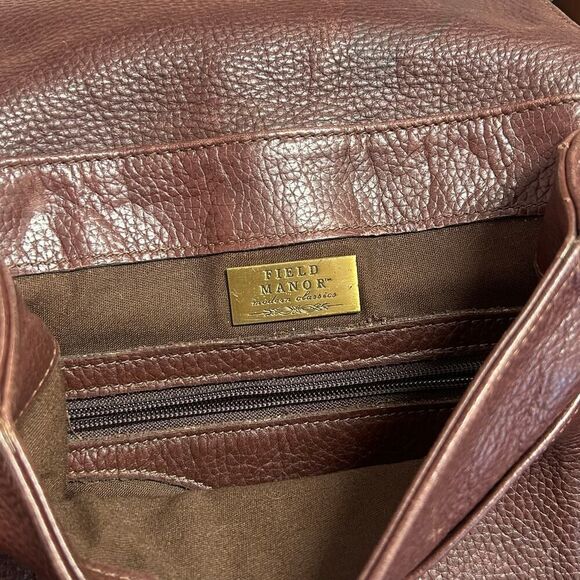 Vintage Field Manor Modern Classics Brown Leather Backpack Bag 12"L x 9"W - Picture 5 of 7